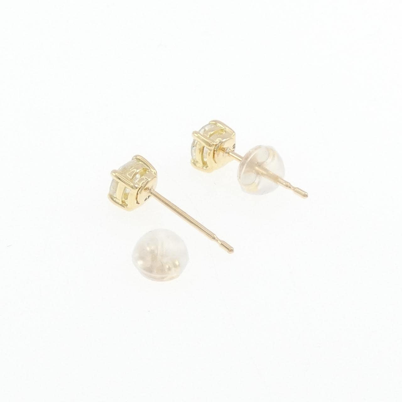 K18YG ソリティア ダイヤモンド ピアス 0.66CT