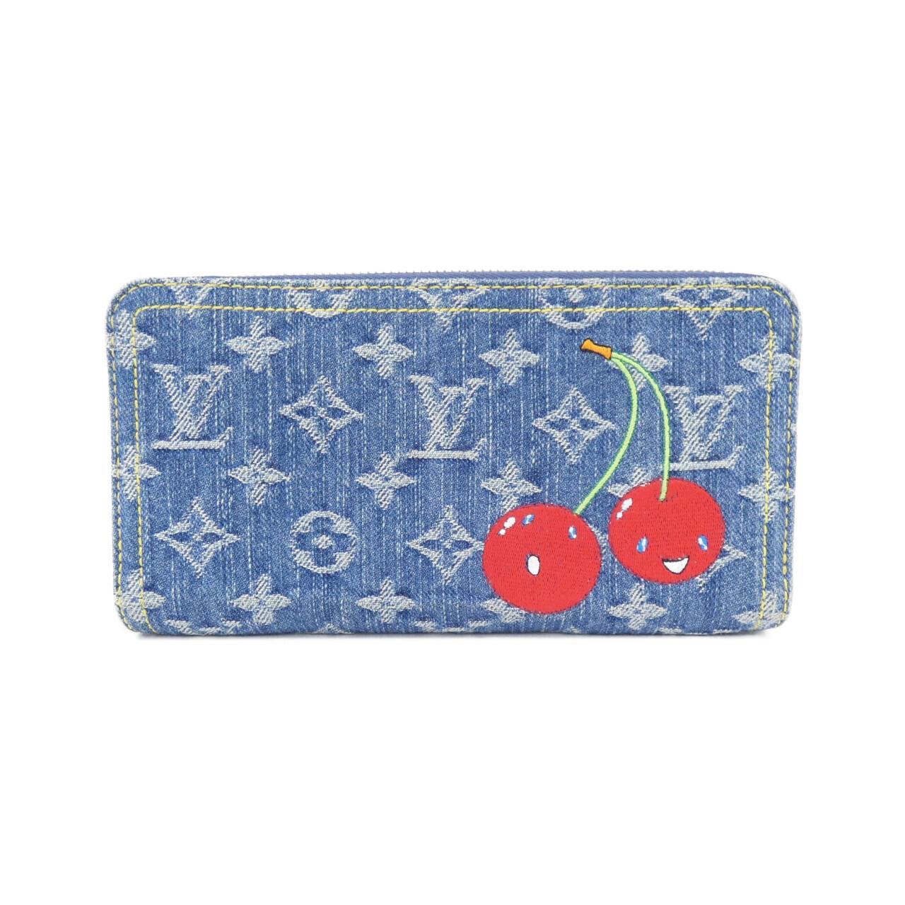 ルイヴィトン モノグラム チェリー デニム(LVxTM) ジッピー ウォレット M23161 財布