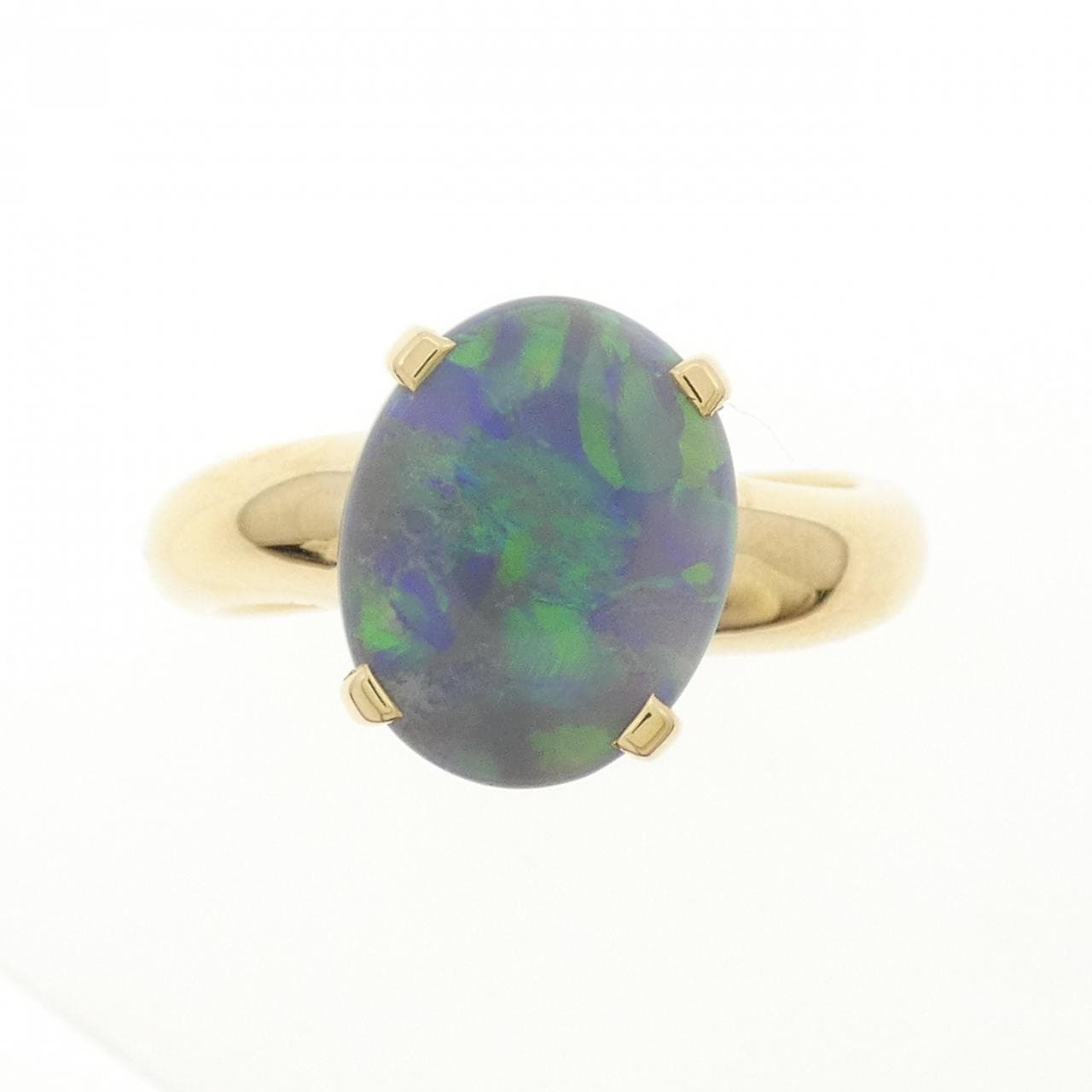 750YG ブラックオパール リング