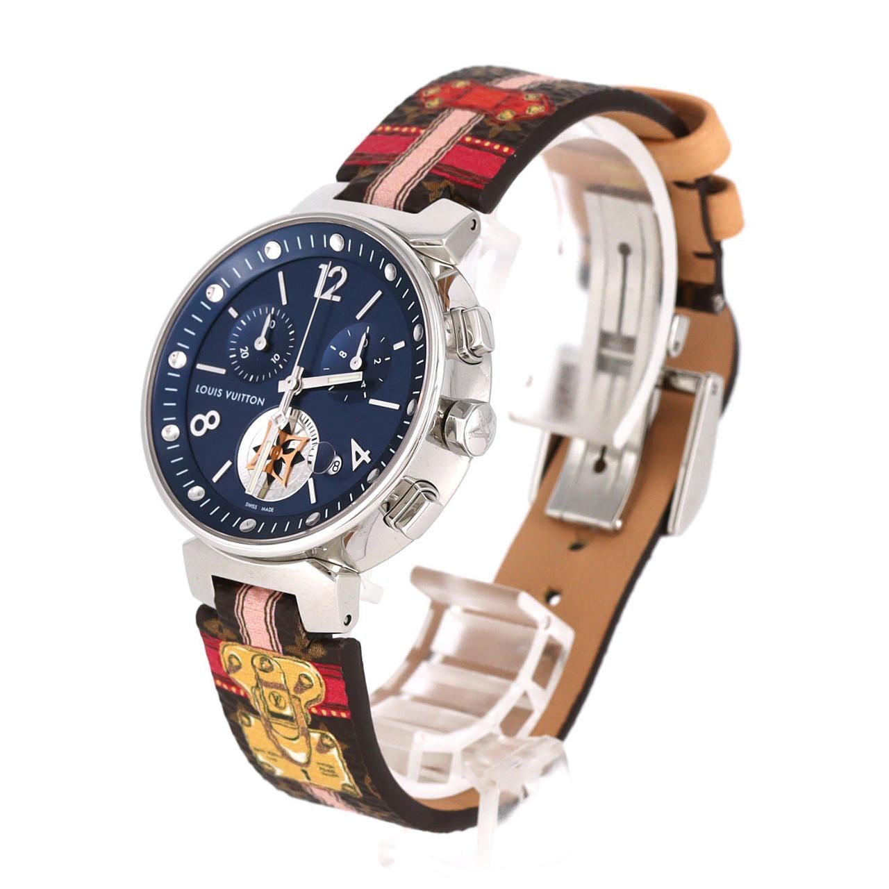 ルイヴィトン タンブールムーンスタークロノ QA032 SS クォーツ