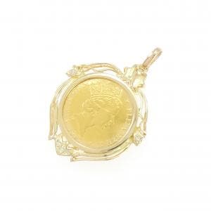 K18YG/K18PG(枠) ダイヤモンド コイン ペンダント 0.04CT