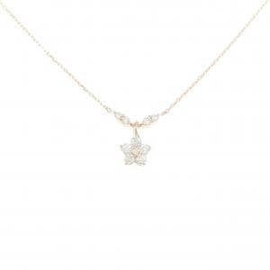 K18PG フラワー ダイヤモンド ネックレス 0.20CT