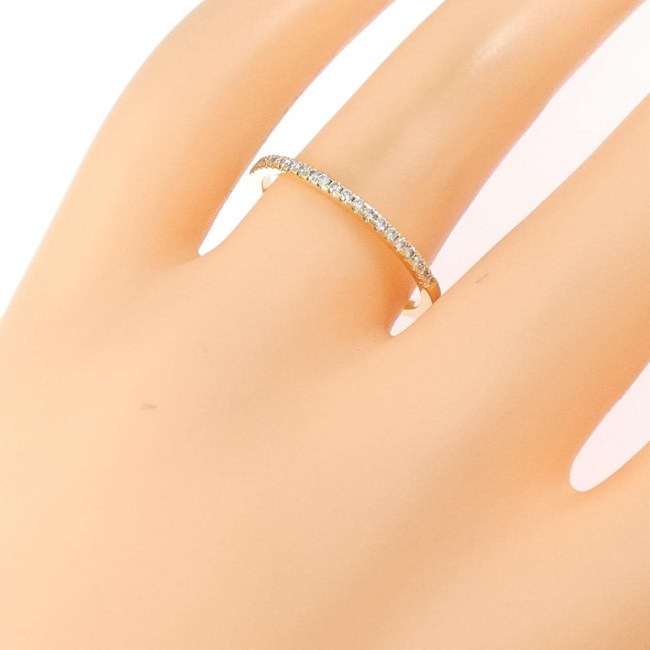 K18YG ハーフエタニティ ダイヤモンド リング 0.16CT