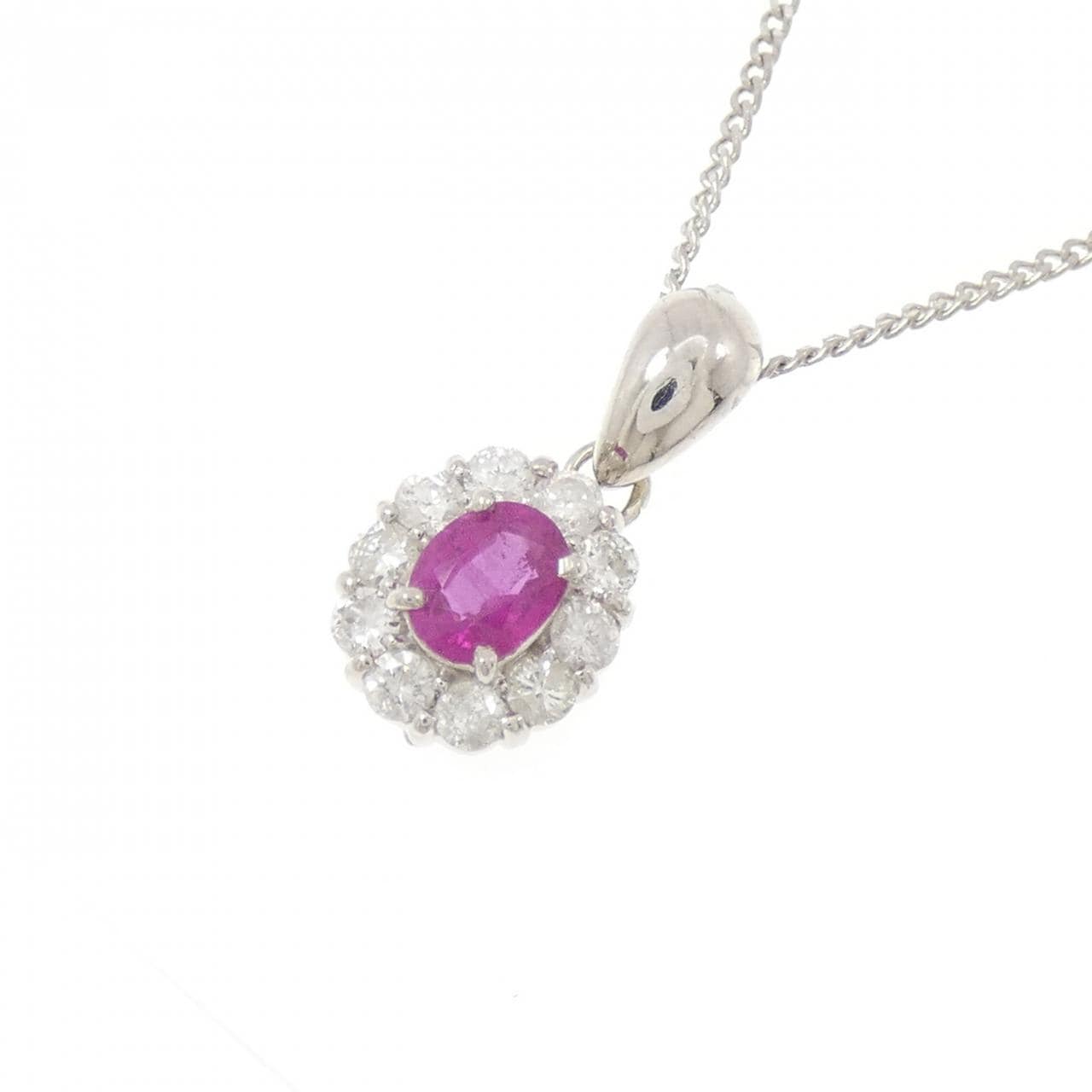PT900/PT850 ルビー ネックレス 0.3CT