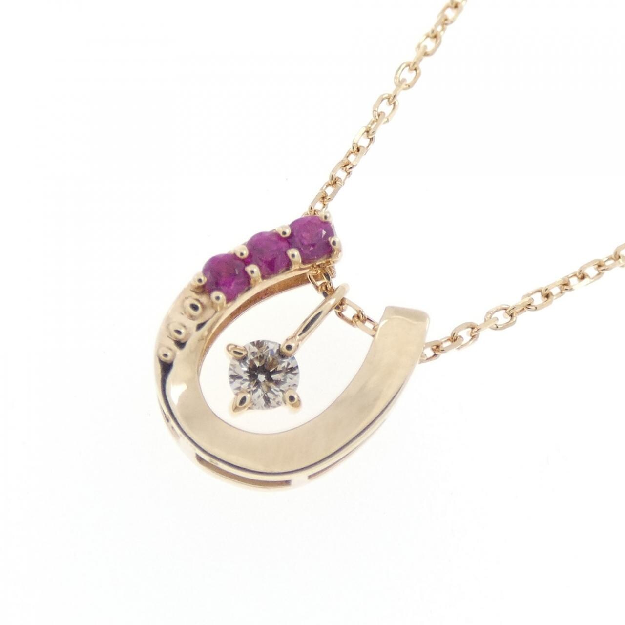 K10YG 2WAY Ruby Necklace