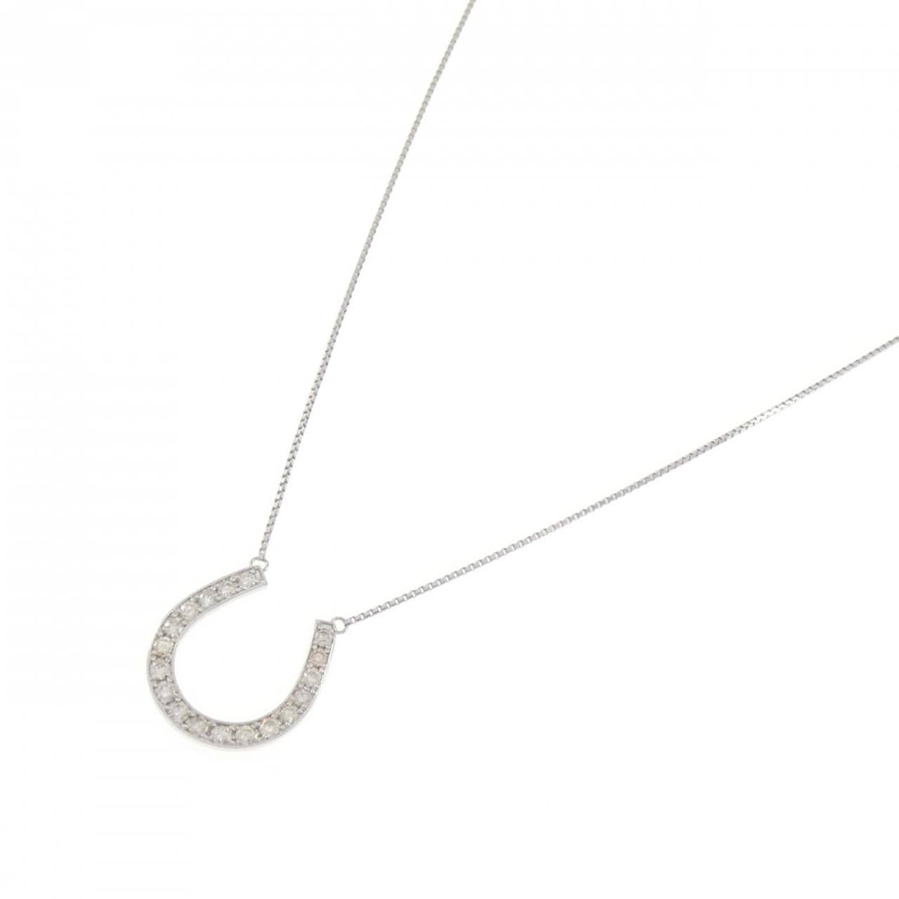 PT950/PT850 ホースシュー ダイヤモンド ネックレス 0.50CT
