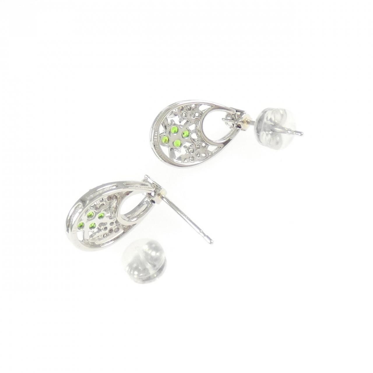 PT900 フラワー デマントイドガーネット ピアス 0.22CT