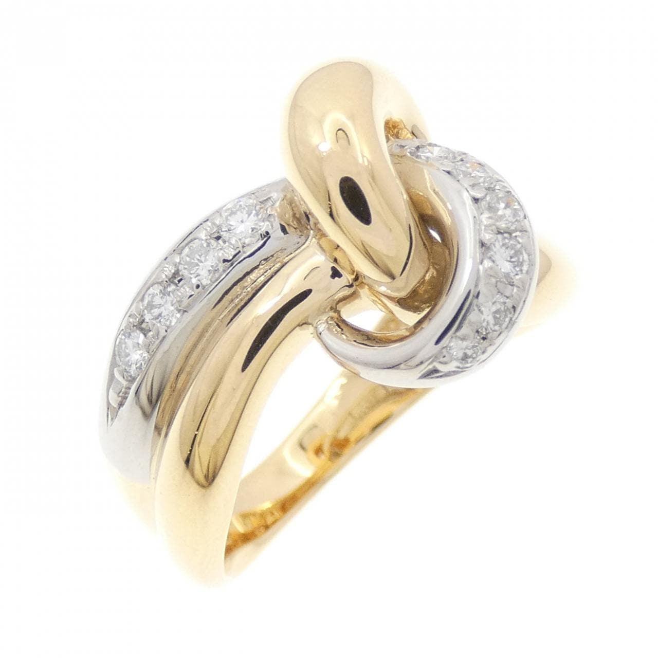 K18YG/PT900 ダイヤモンド リング 0.17CT