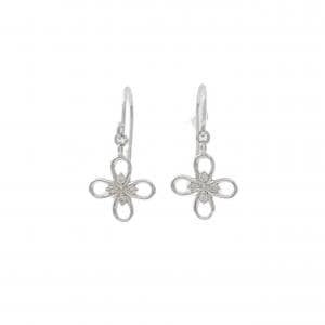 PT950 フラワー ダイヤモンド ピアス 0.04CT