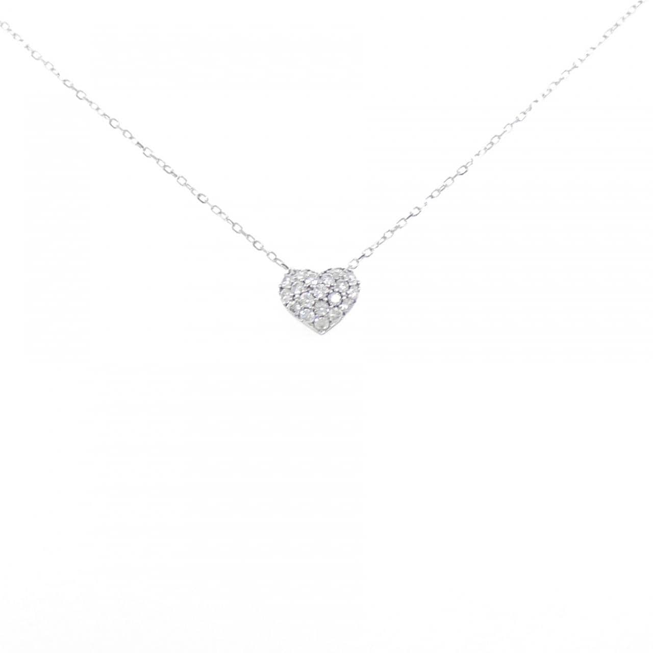 K10WG ハート ダイヤモンド ネックレス 0.20CT
