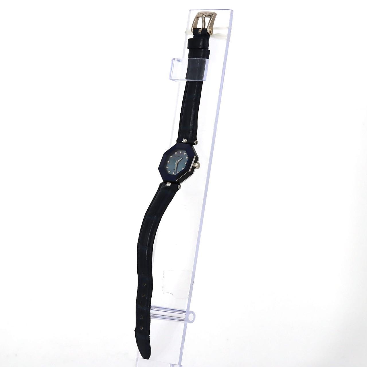 【免维护回扣价】CENTURY幸运八白金款，12孔，D型表耳，白金 x 蓝宝石石英