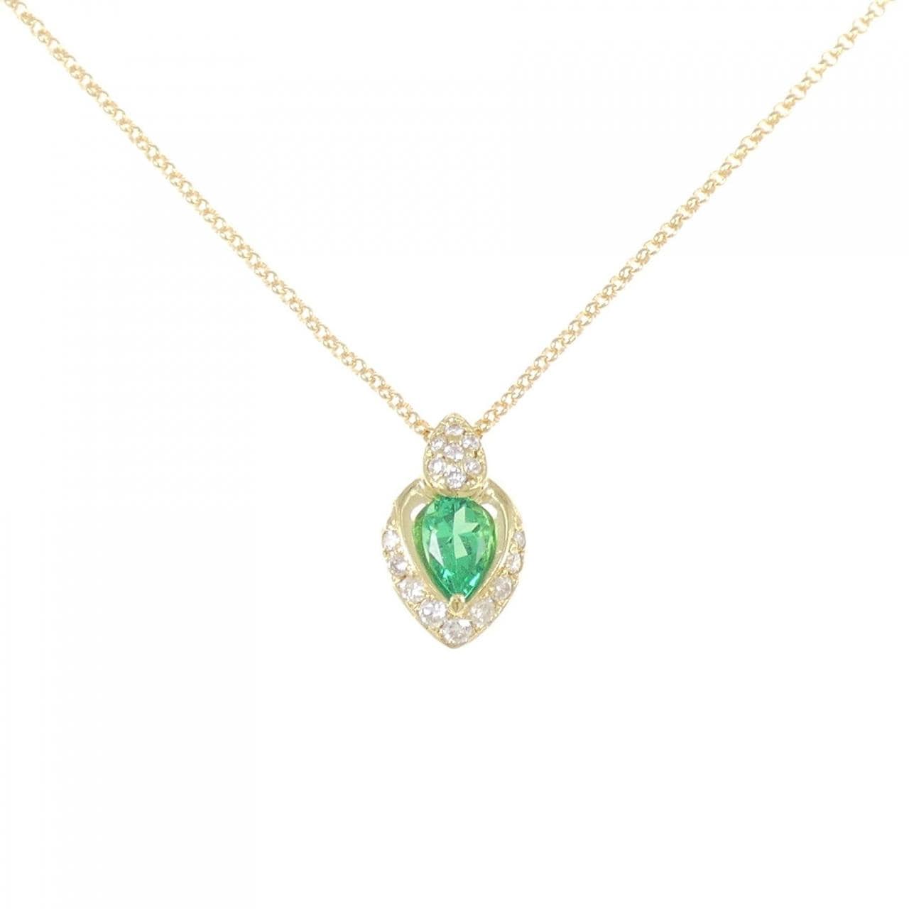 K18YG エメラルド ネックレス 0.44CT