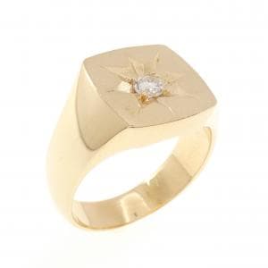 K18YG 印台 ダイヤモンド リング 0.12CT