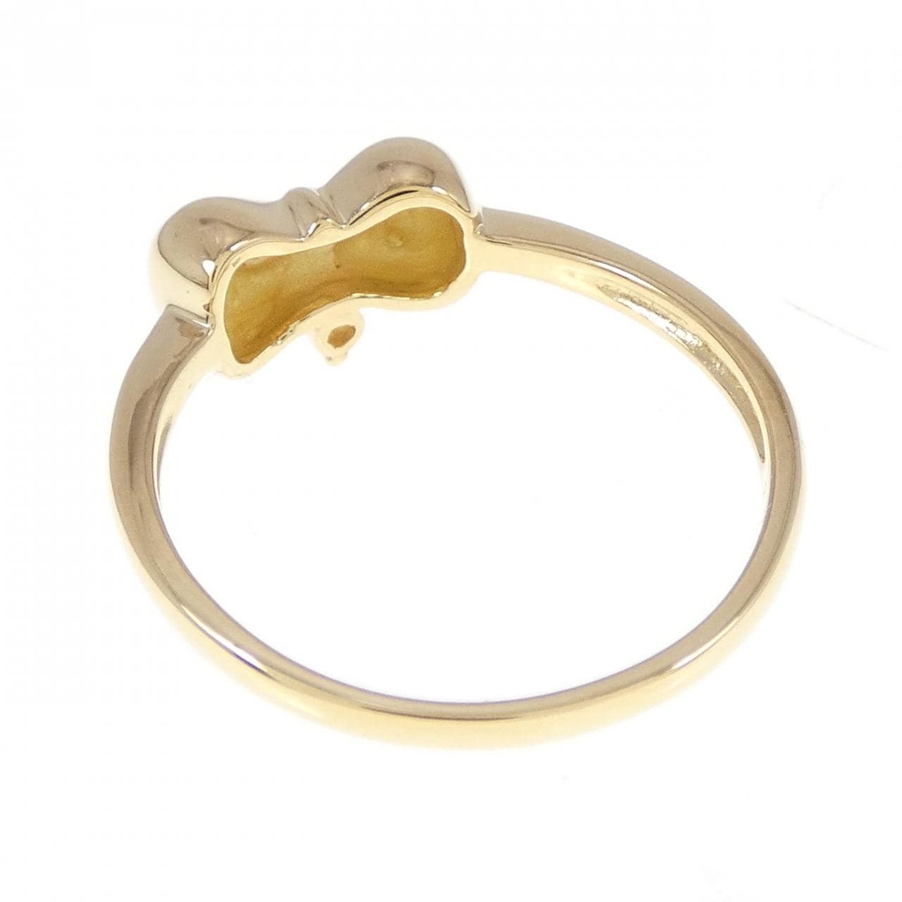 K18YG リボン ダイヤモンド リング 0.02CT