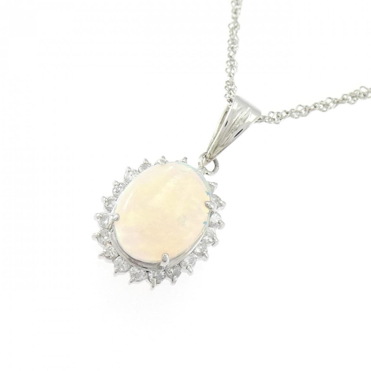 PT900/PT850 オパール ネックレス 0.95CT