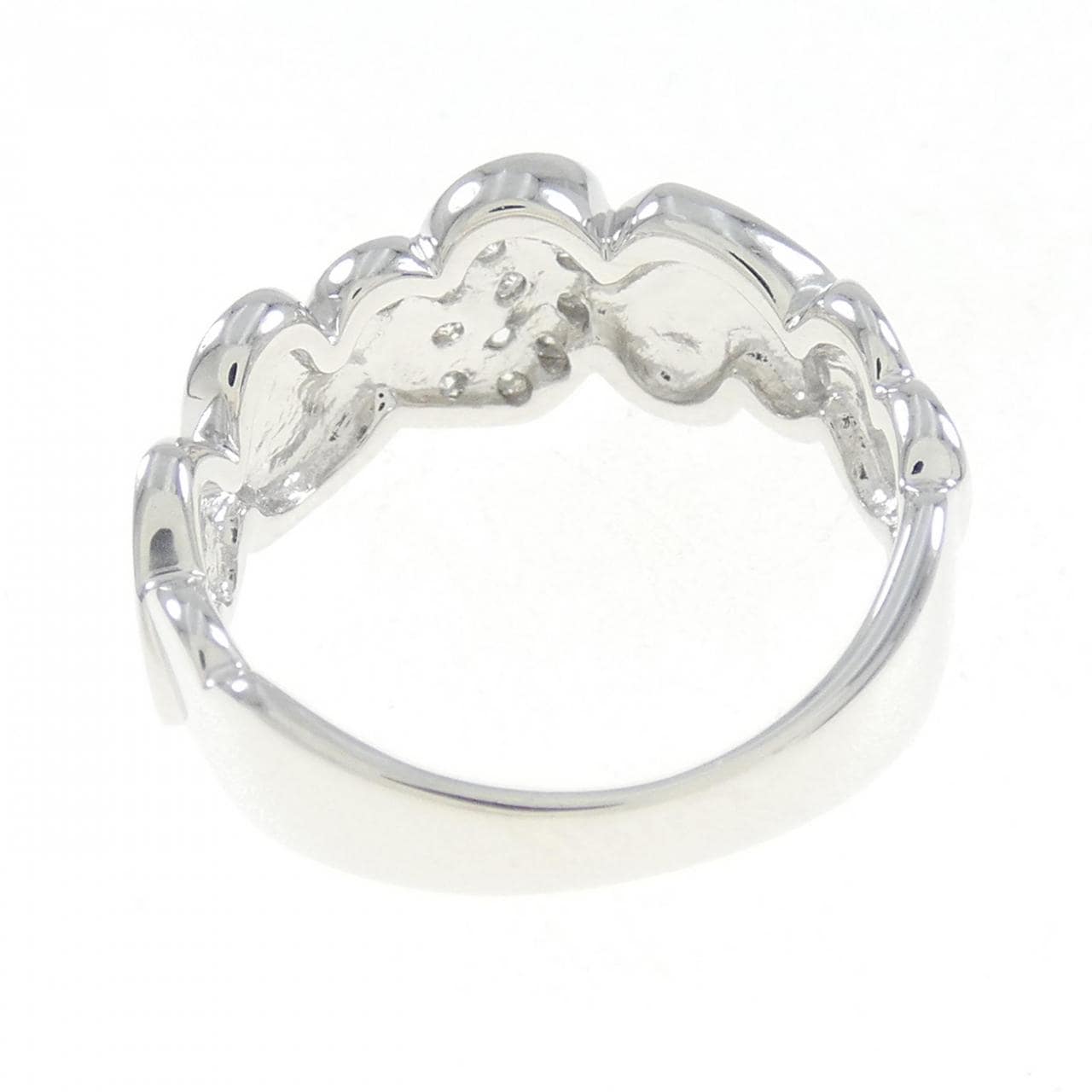 K18WG ハート ダイヤモンド リング 0.12CT