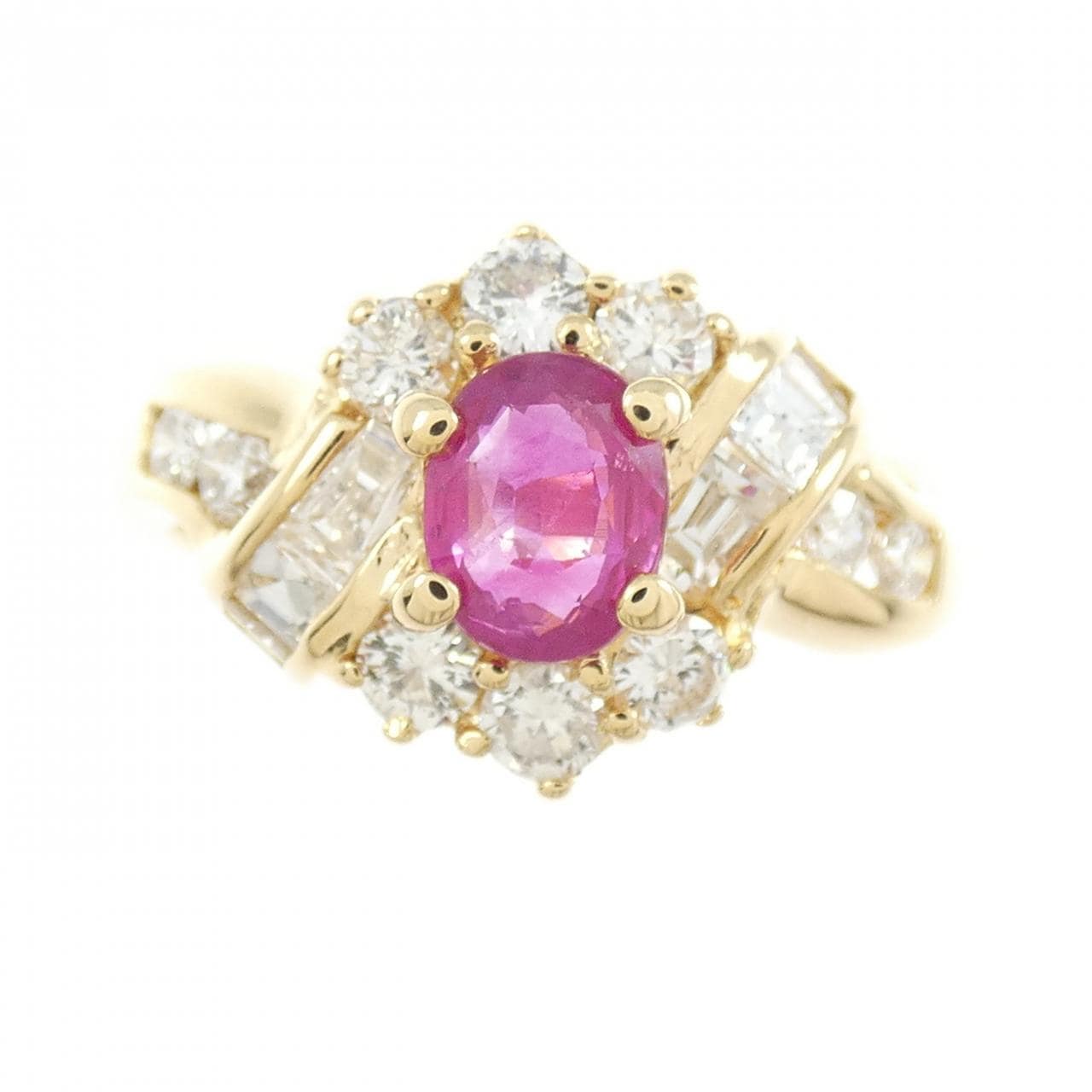 K18YG ルビー リング 0.67CT