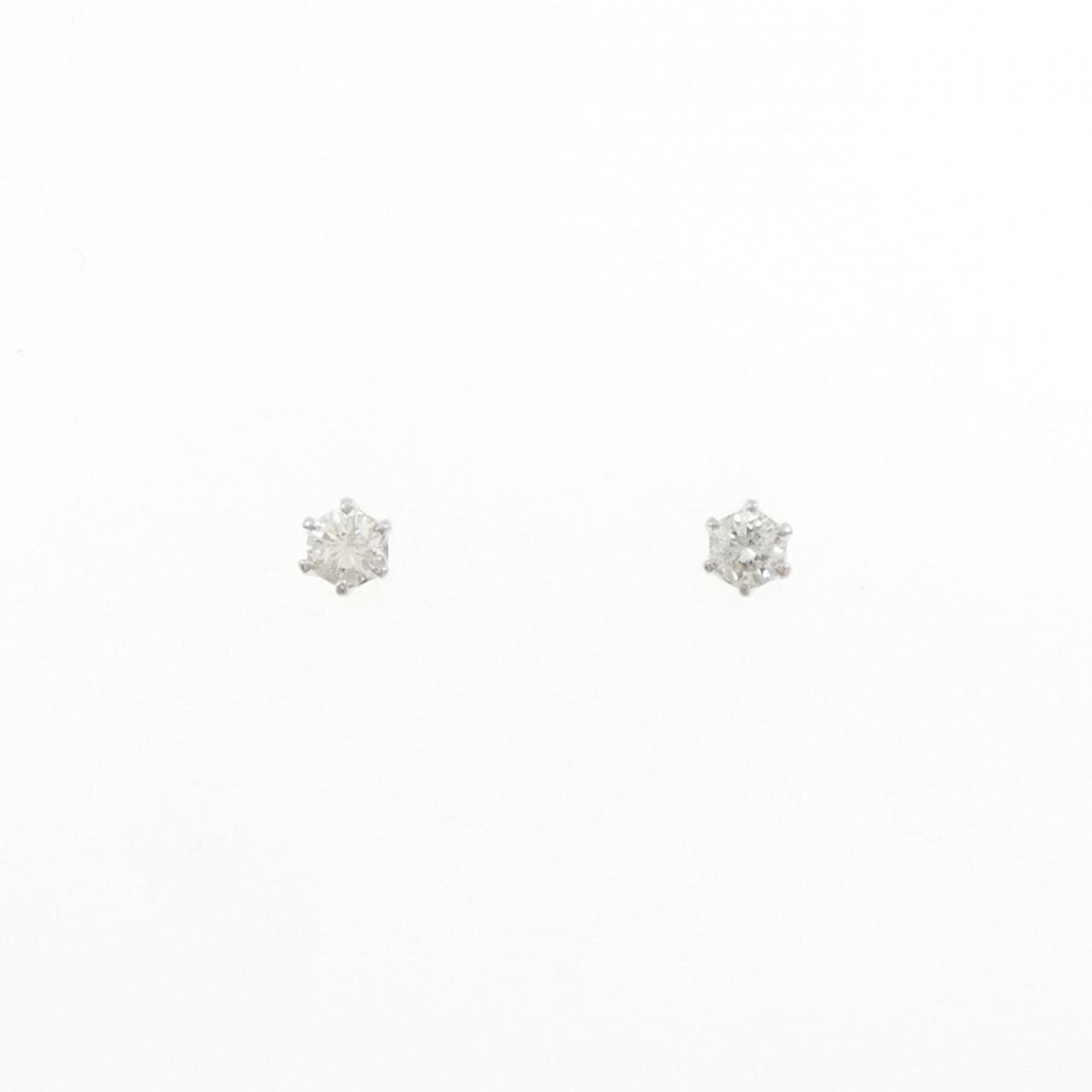 PT900 ソリティア ダイヤモンド ピアス 0.20CT