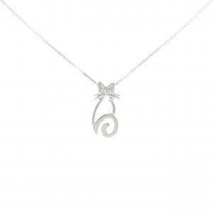 K18WG キャット ダイヤモンド ネックレス 0.016CT