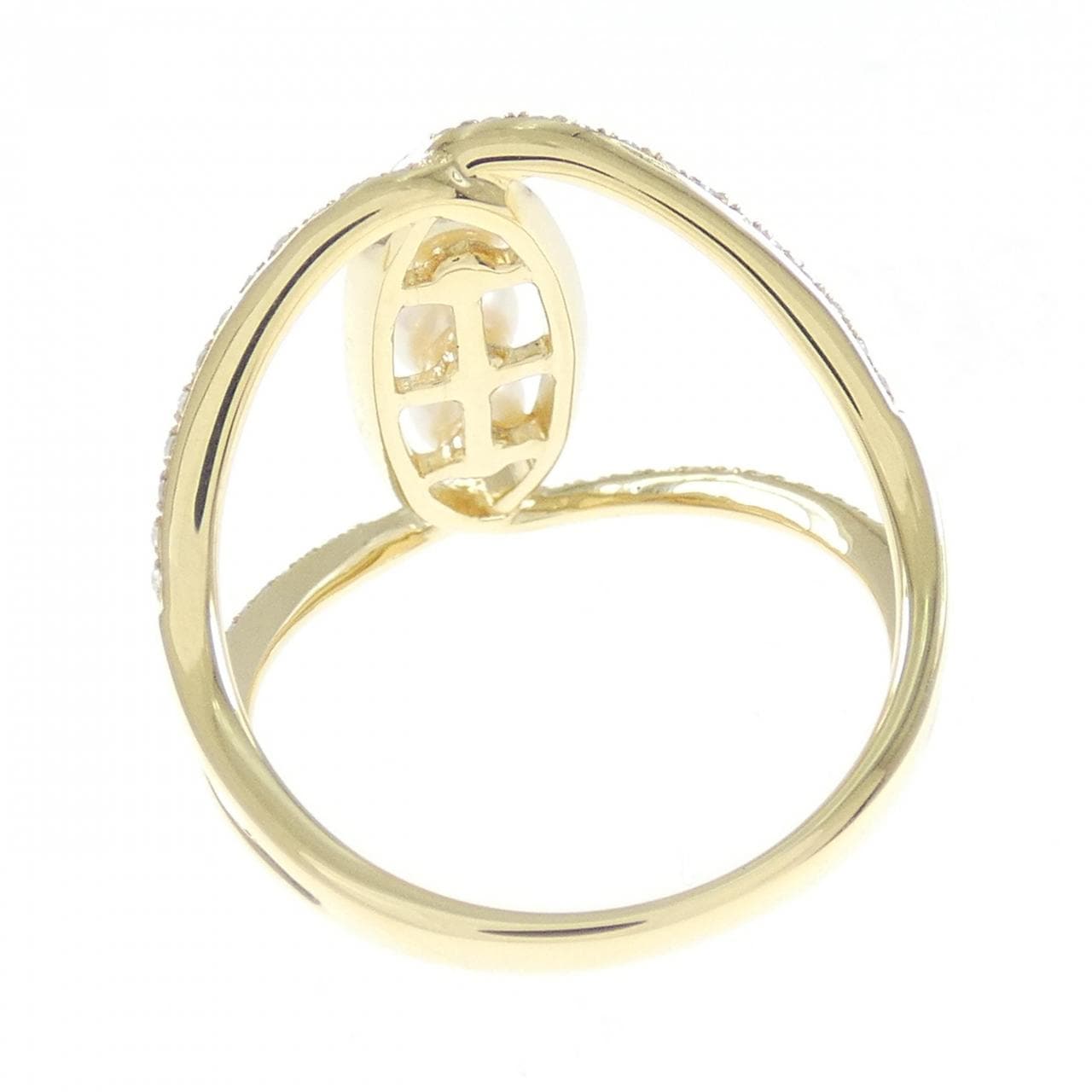 K18YG freshwater pearl ring