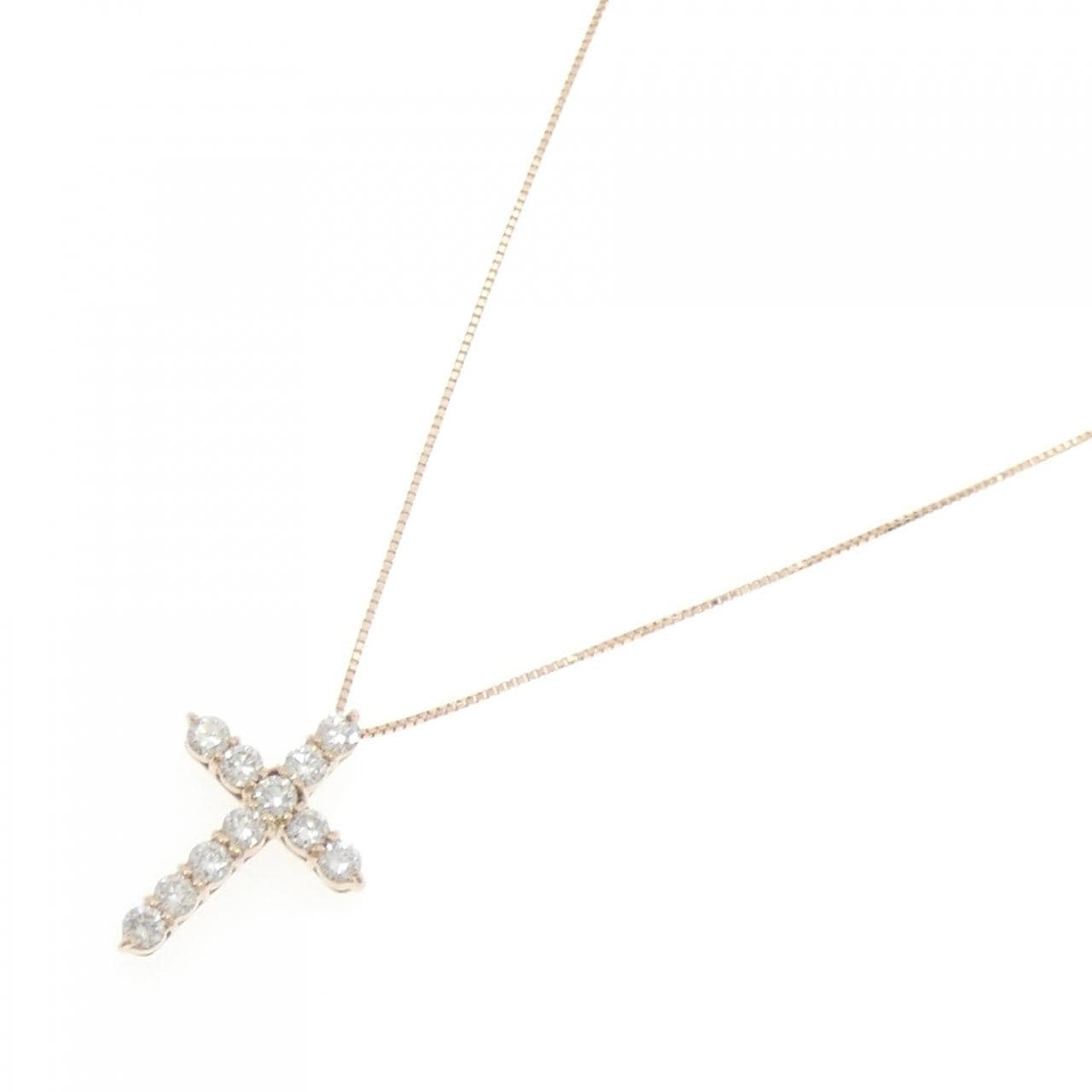 K18PG クロス ダイヤモンド ネックレス 1.00CT