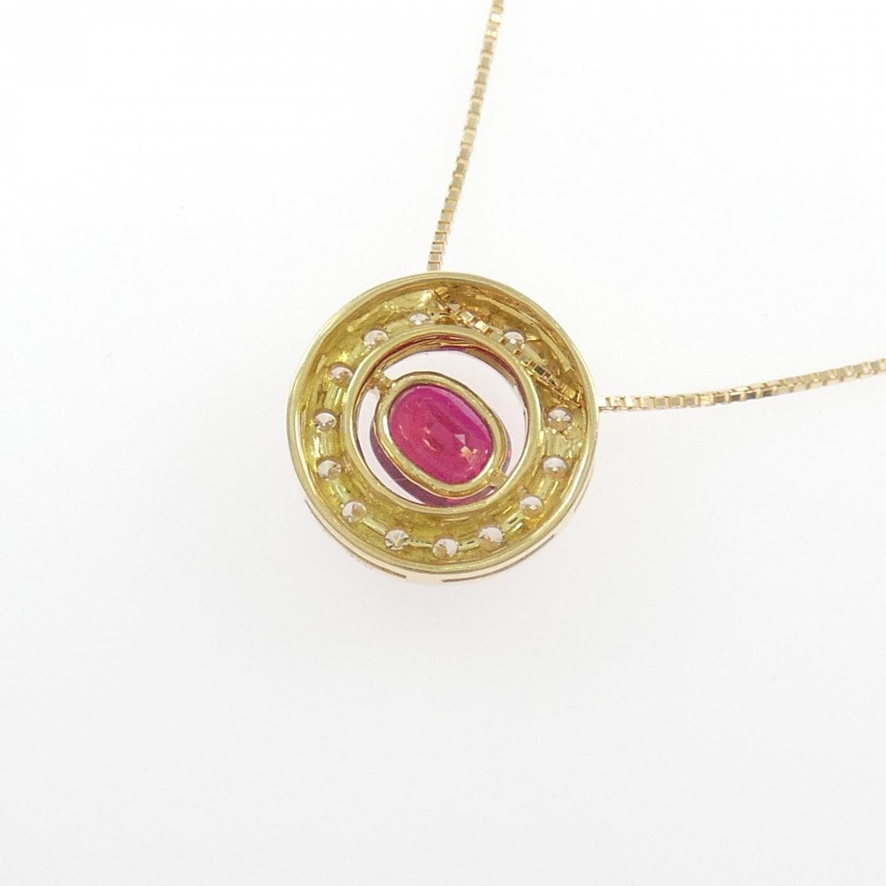 K18YG ルビー ネックレス 1.82CT