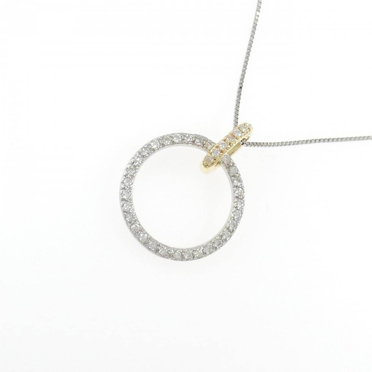 PT900/K18YG/PT850 ダイヤモンド ネックレス 1.00CT