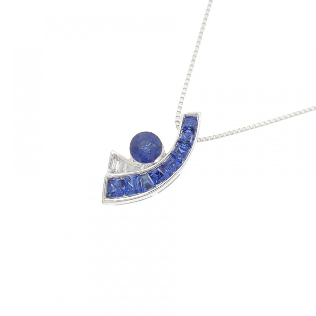 K18WG サファイヤ ネックレス 0.53CT