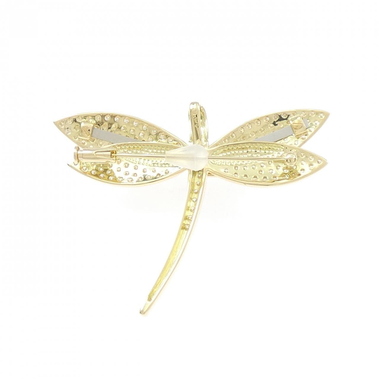 K18YG トンボ ダイヤモンド ブローチ 3.00CT