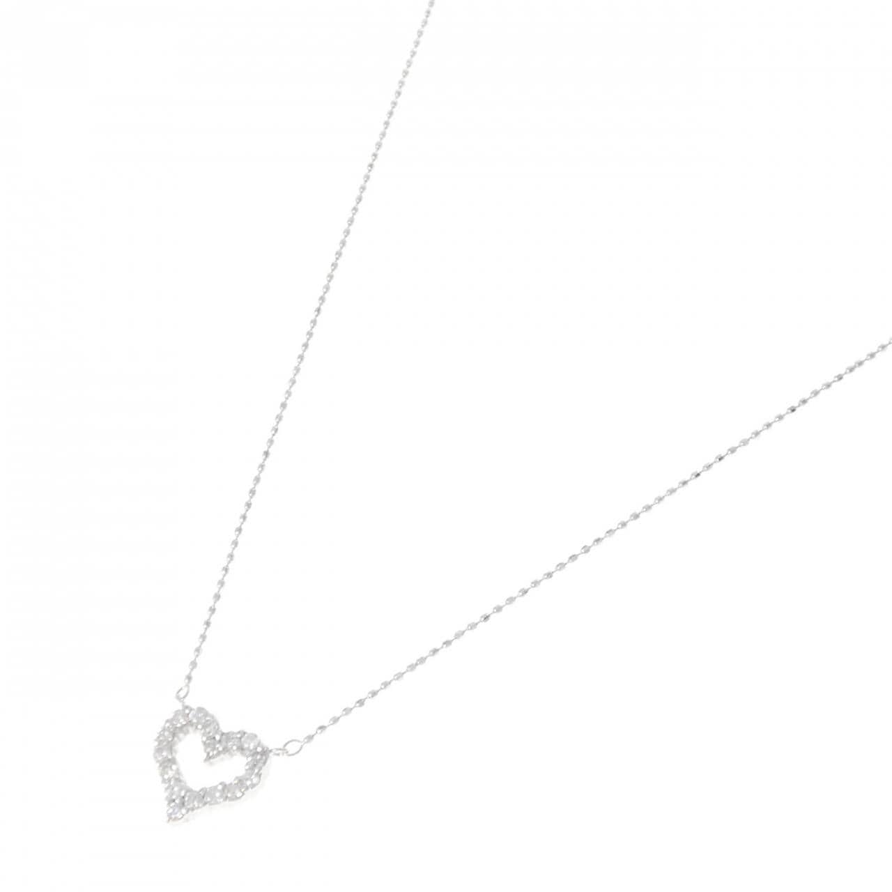 K10WG ハート ダイヤモンド ネックレス 0.30CT