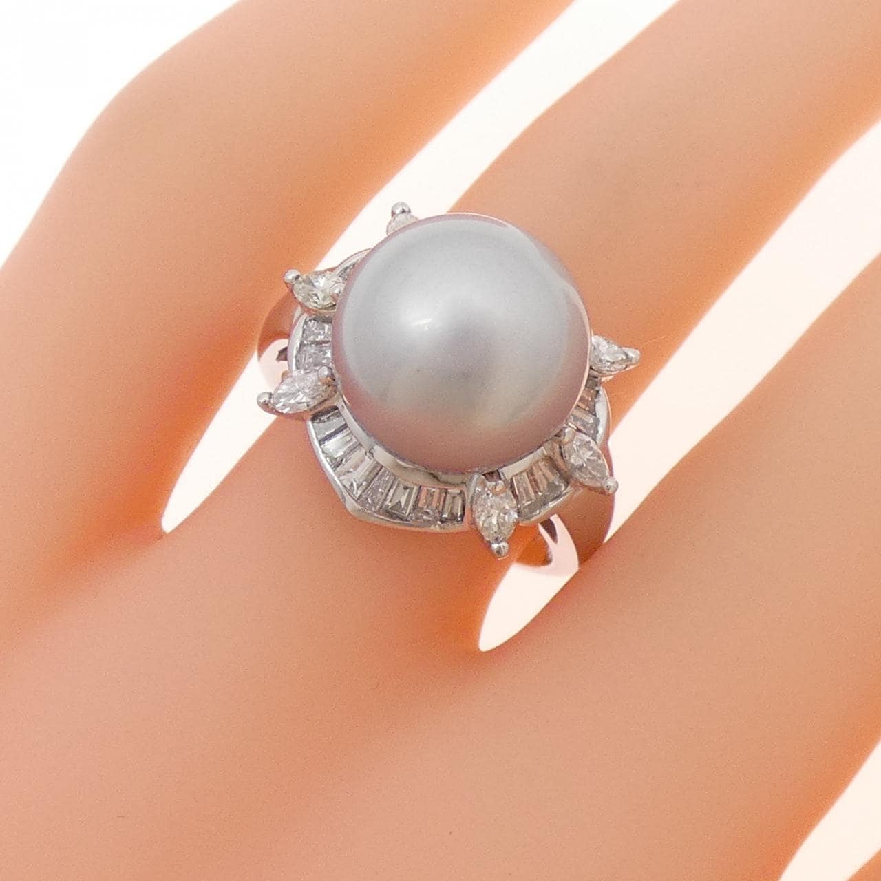 PT900 黒蝶パール リング 11.5mm