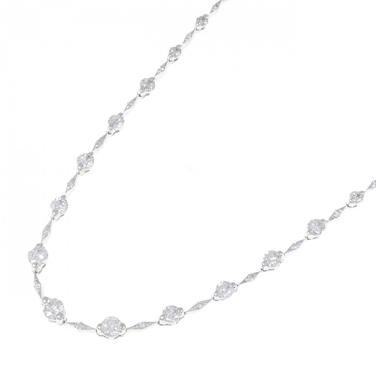 K18WG ダイヤモンド ネックレス 3.06CT