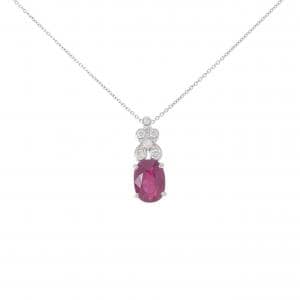 PT900/PT850 ルビー ネックレス 3.00CT ビルマ産