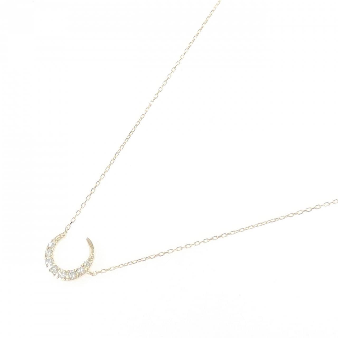 【リメイク】K10YG ムーン ダイヤモンド ネックレス 0.10CT
