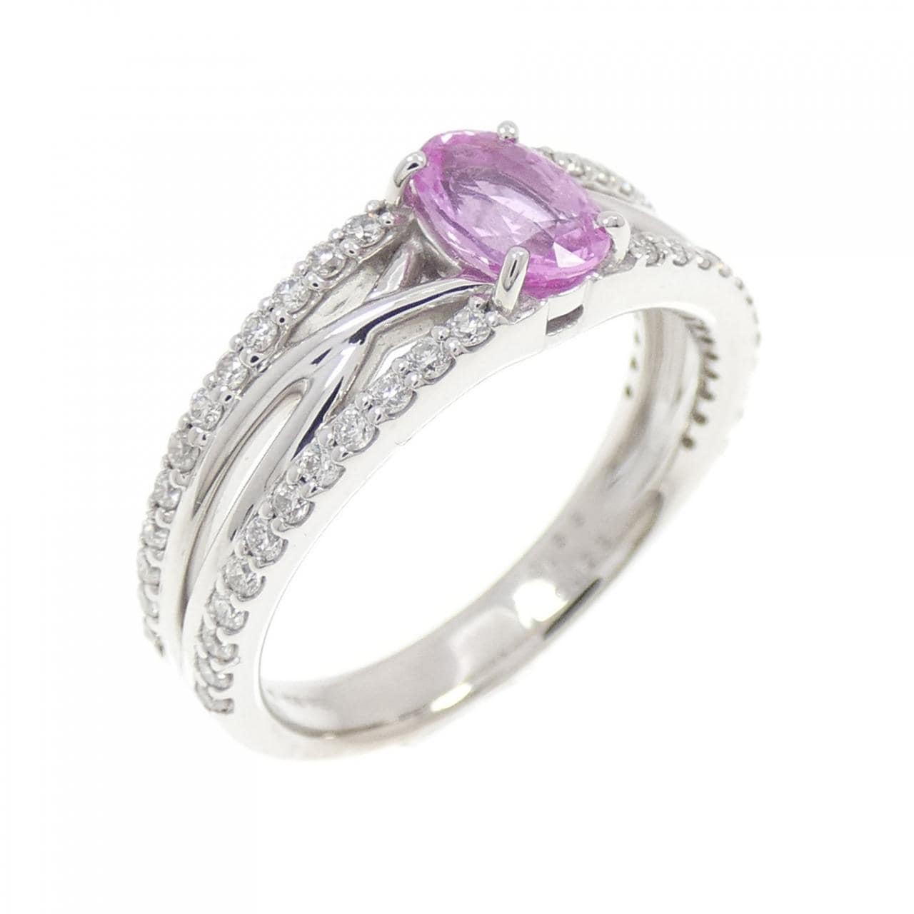 K18WG サファイヤ リング 0.53CT