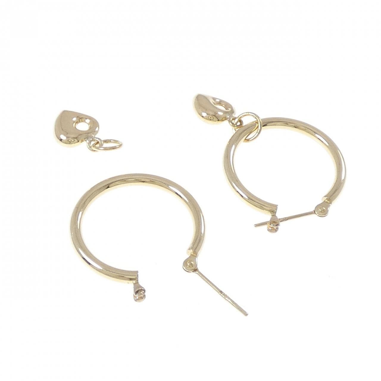 K18YG 2WAY ハート ピアス