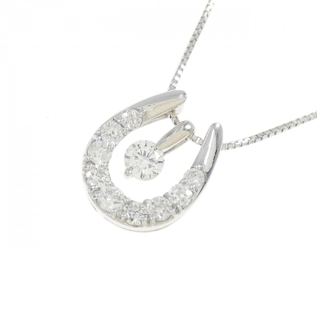 K18WG 2WAY Diamond Necklace 0.10CT