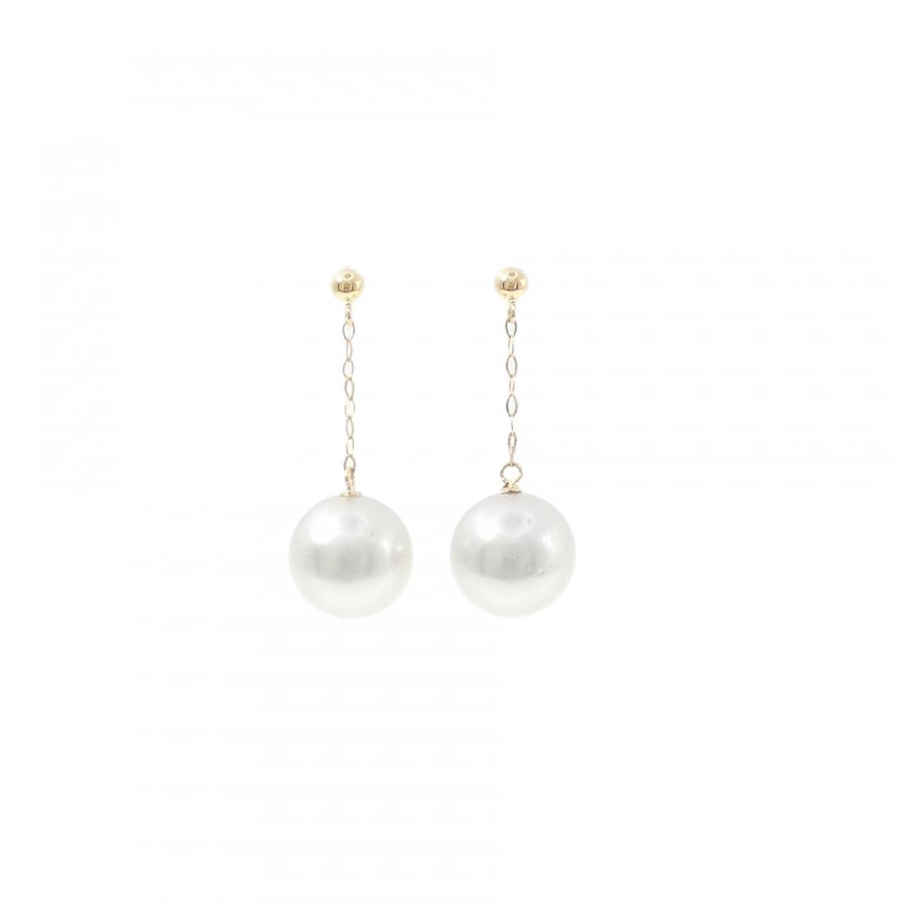 K18YG 白蝶パール ピアス 11.1mm