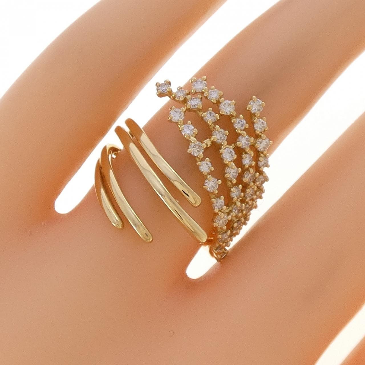 K18YG ダイヤモンド リング 0.74CT