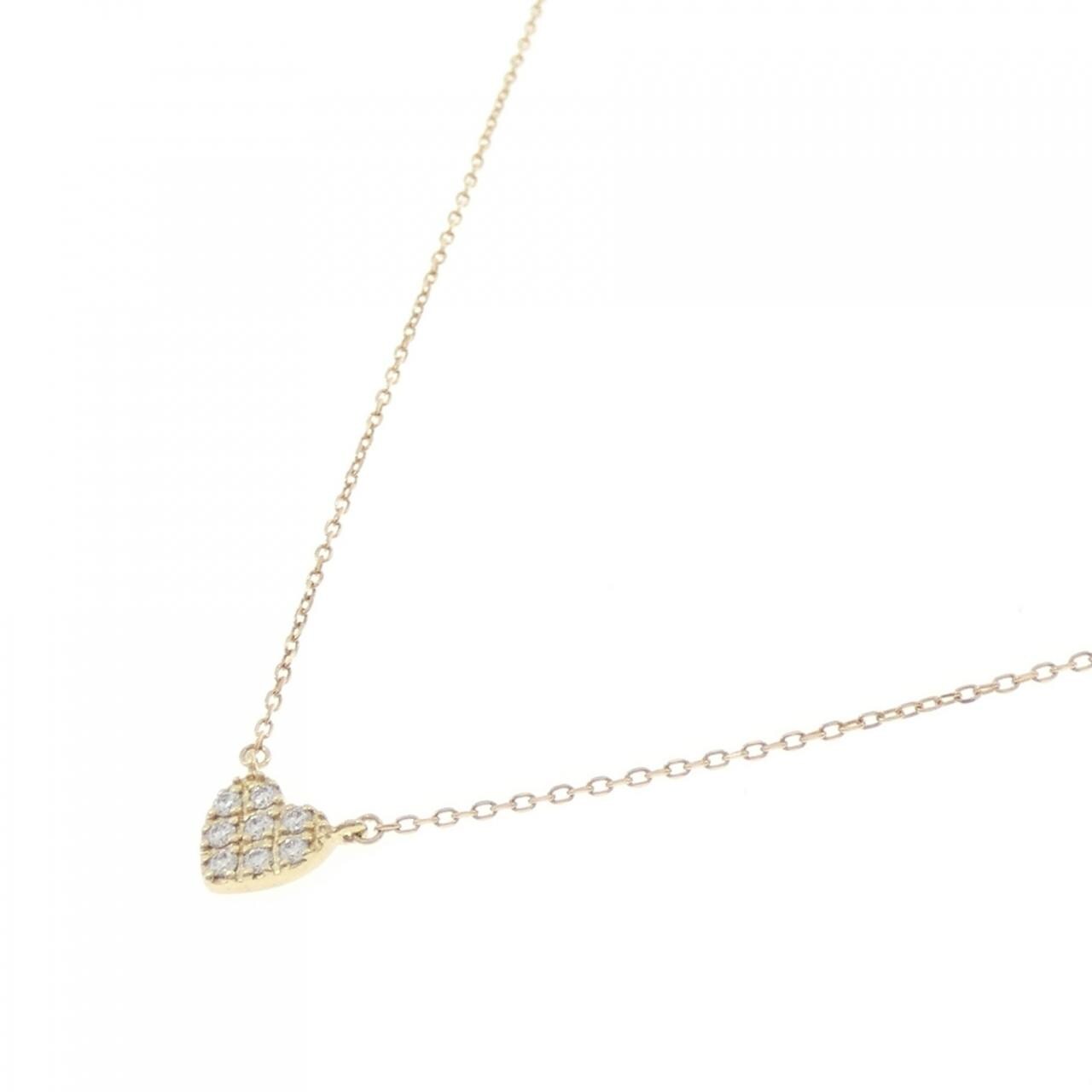 K10YG ハート ダイヤモンド ネックレス 0.10CT