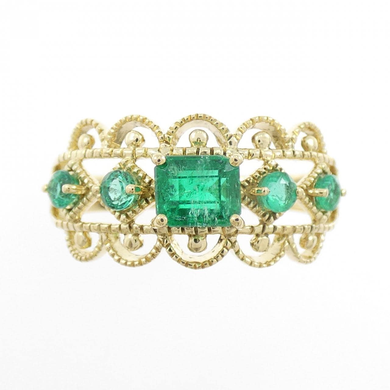 ジーエスティービー エメラルド リング 0.40CT