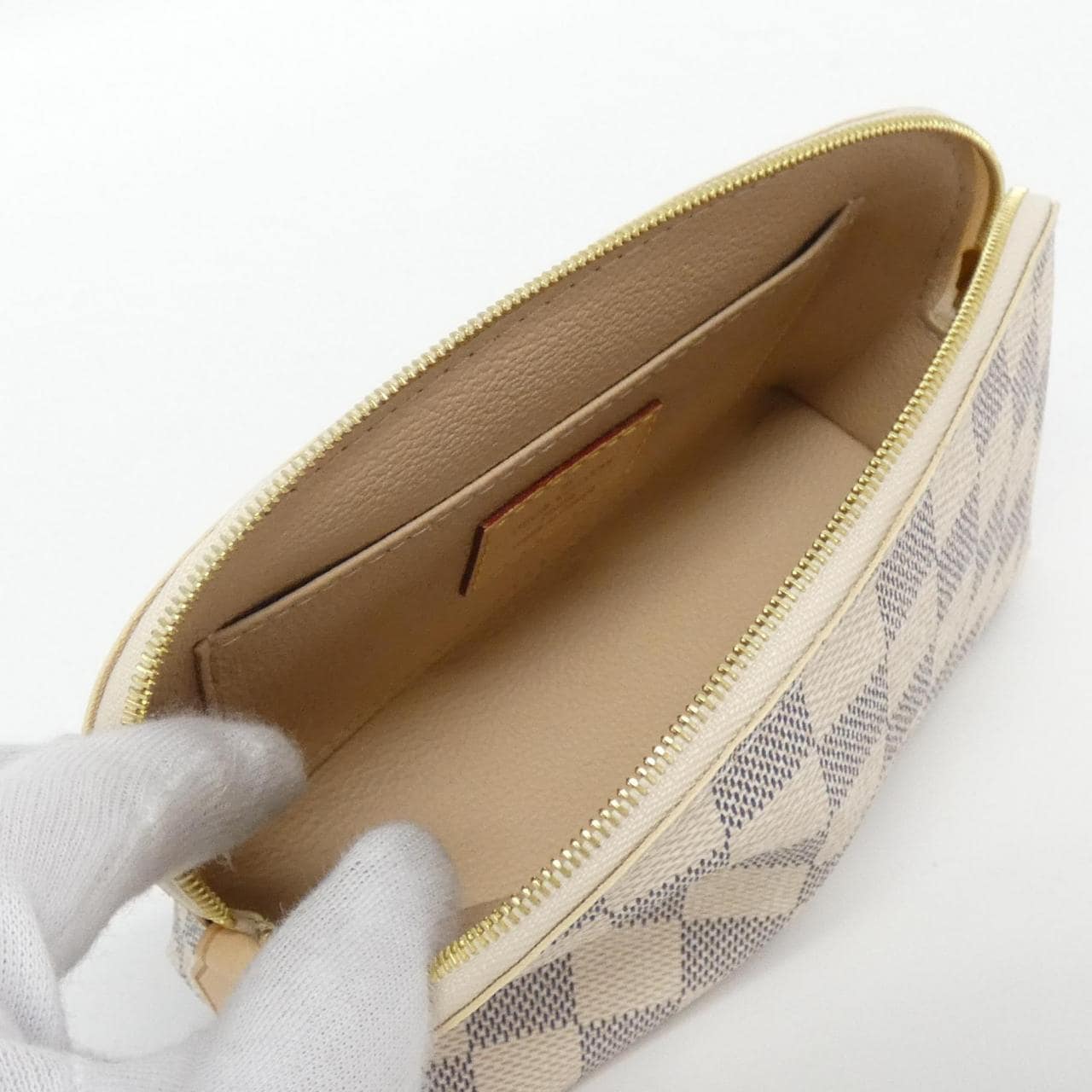 LOUIS VUITTON Damier Azur Pochette Cosmetic PM N60024 Pouch