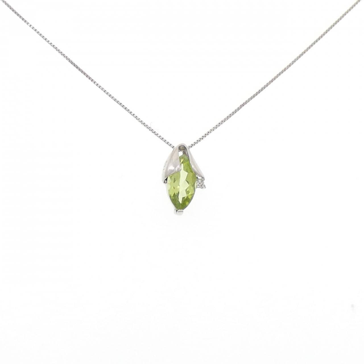 K18WG ペリドット ネックレス