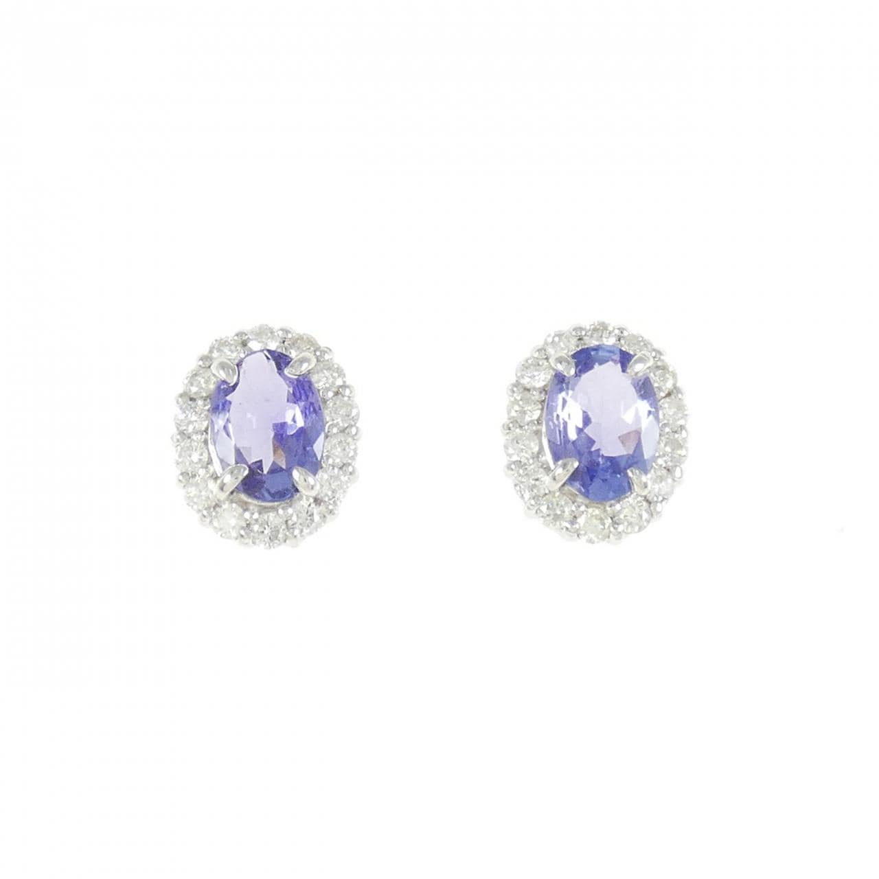 K18WG Tanzanite Earrings 1.36CT