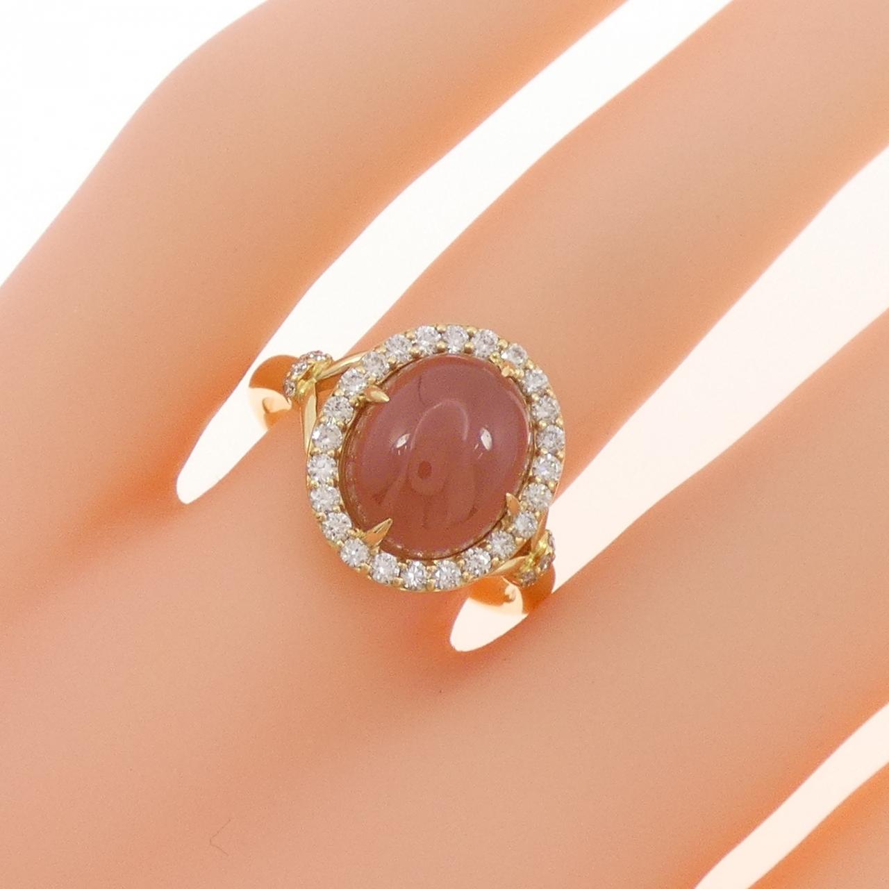 K18YG ロードクロサイト リング 4.97CT