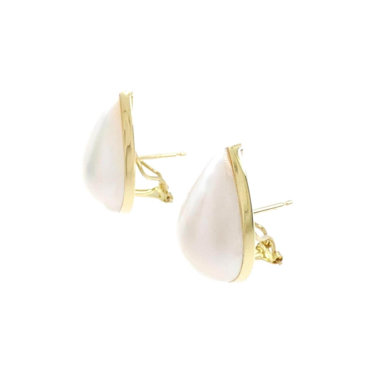 K18YG Mabe pearl earrings