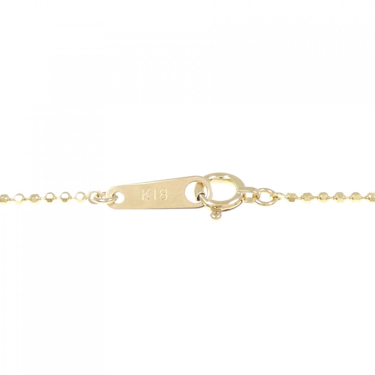 K18スリーカラー クローバー ダイヤモンド ネックレス 0.35CT