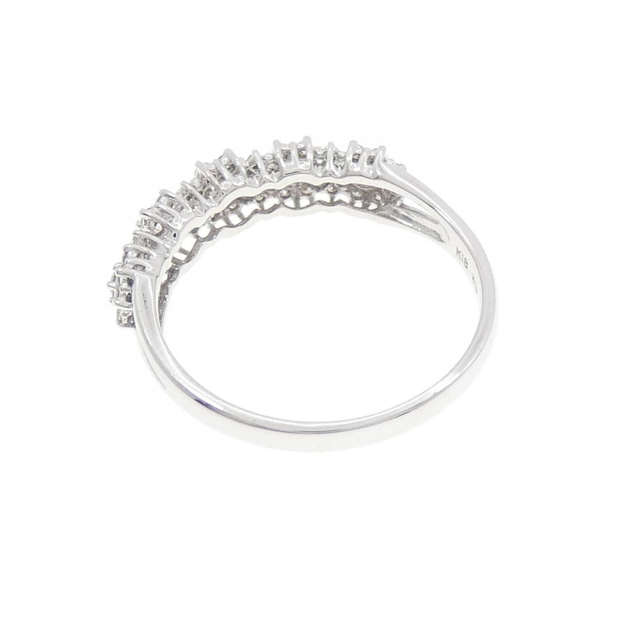 K18WG flower Diamond ring 0.40CT