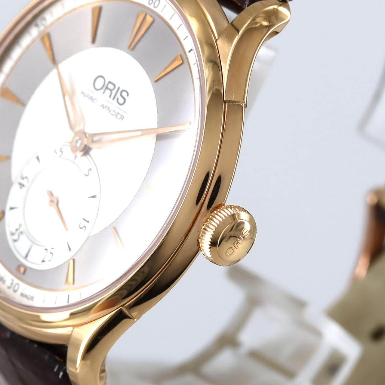 【ノーメンテナンス還元価格】オリス アートリエ ハンドワインディングスモールセコンド PG 01 396 7580 6051-Set PG･RG 手巻