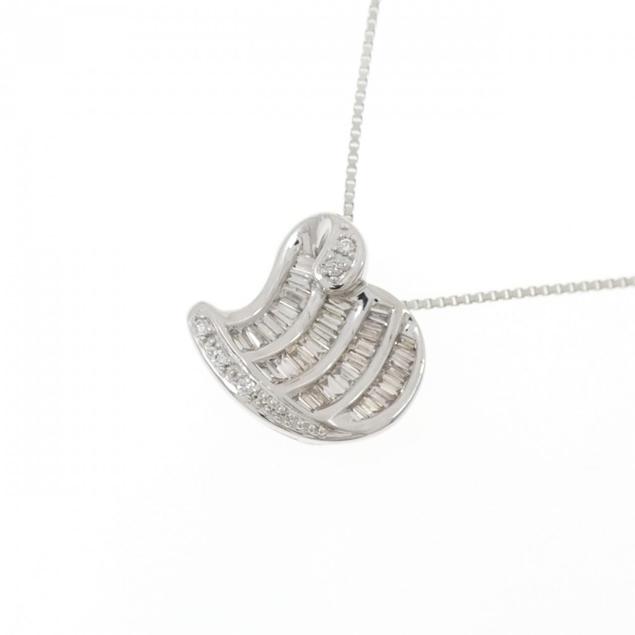 K18WG ハート ダイヤモンド ネックレス 0.50CT